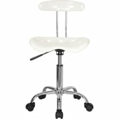 Vibrant White And Chrome Swivel Task Chair With Tractor Seat - By Flash Furniture - Madison Seating -furniture Shop Vibrant White and Chrome Swivel Task Chair with Tractor Seat by Flash Furniture 3