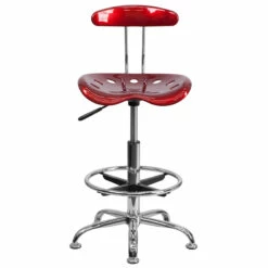 Vibrant Wine Red And Chrome Drafting Stool With Tractor Seat - By Flash Furniture - Madison Seating 11 Vibrant Wine Red And Chrome Drafting Stool With Tractor Seat - By Flash Furniture - Madison Seating -furniture Shop Vibrant Wine Red and Chrome Drafting Stool with Tractor Seat by Flash Furniture 3