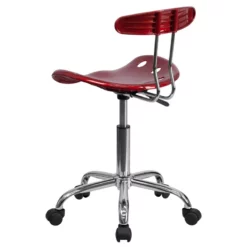 Vibrant Wine Red And Chrome Swivel Task Chair With Tractor Seat - By Flash Furniture - Madison Seating -furniture Shop Vibrant Wine Red and Chrome Swivel Task Chair with Tractor Seat by Flash Furniture 2