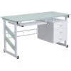 White Computer Desk With Three Drawer Pedestal - By Flash Furniture - Madison Seating
