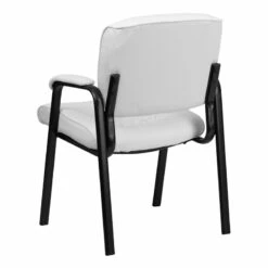 White Leather Executive Side Reception Chair With Black Frame Finish - By Flash Furniture - Madison Seating -furniture Shop White Leather Executive Side Reception Chair with Black Frame Finish by Flash Furniture 5