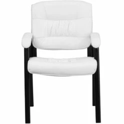 White Leather Executive Side Reception Chair With Black Frame Finish - By Flash Furniture - Madison Seating -furniture Shop White Leather Executive Side Reception Chair with Black Frame Finish by Flash Furniture 6