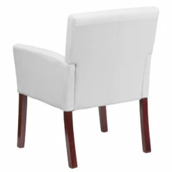 White Leather Executive Side Reception Chair With Mahogany Legs - By Flash Furniture - Madison Seating 8 White Leather Executive Side Reception Chair With Mahogany Legs - By Flash Furniture - Madison Seating -furniture Shop White Leather Executive Side Reception Chair with Mahogany Legs by Flash Furniture 2